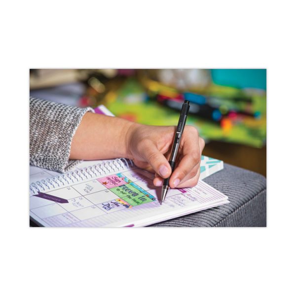 F-301 Ballpoint Pen, Retractable, Fine 0.7 Mm, Black Ink, Stainless Steel/black Barrel - Image 3