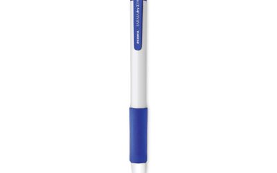 Sarasa Dry X20+ Gel Pen, Retractable, Fine 0.7 mm, Blue Ink, White/Blue Barrel, Dozen