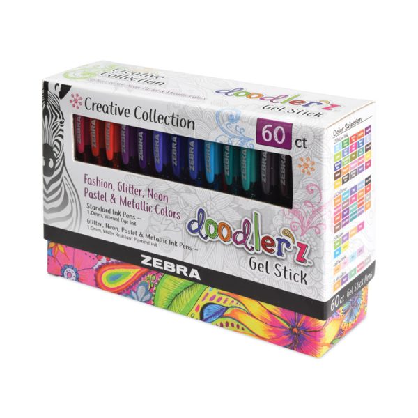 Doodler'z Gel Pen, Stick, Bold 1 Mm, Assorted Ink And Barrel Colors, 60/pack - Image 2
