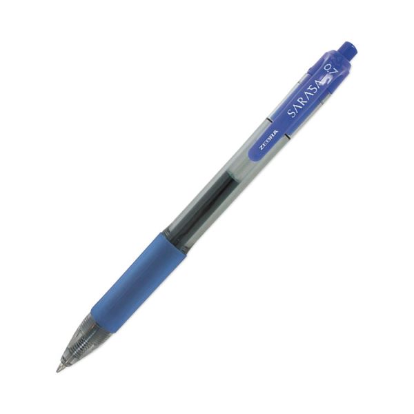 Sarasa Dry Gel X20 Gel Pen, Retractable, Medium 0.7 mm, Blue Ink, Clear/Blue Barrel, 36/Pack - Image 3
