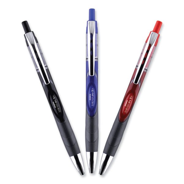 Sarasa Dry Gel X30 Gel Pen, Retractable, Medium 0.7 mm, Red Ink, Red/Black/Silver Barrel, 12/Pack - Image 4